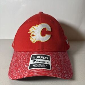 Fanatics Calgary Flames Red NHL Authentic Pro Snapback Hat NEW‎